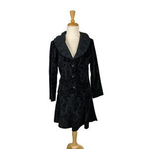 Dolcezza S Black Corduroy Skirt Suit Shawl Collar Vintage Y2K Art To Wear